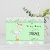Invitation BABY SHOWER vert doux (Debout devant)