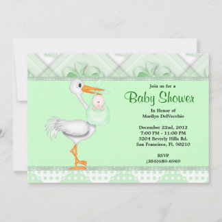 Invitation BABY SHOWER vert doux