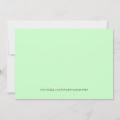 Invitation Baby shower vert doux MIGNON (Dos)