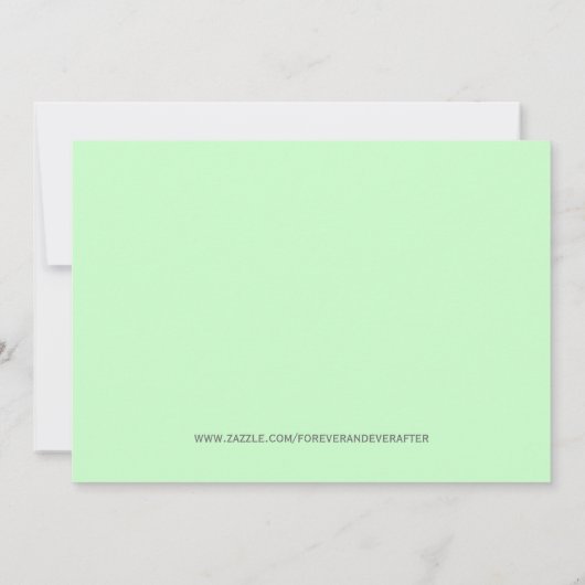 Invitation Baby shower vert doux MIGNON (Dos)