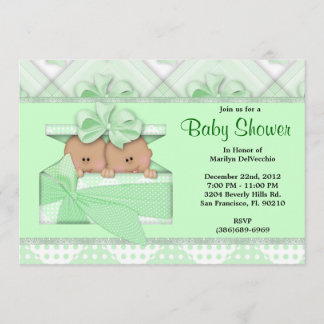Invitation Baby shower vert doux MIGNON