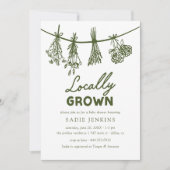 Invitation Baby shower vert du marché agricole local (Devant)
