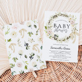 Invitation Baby Shower Vert et Blanc
