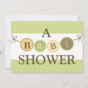 Invitation Baby shower vert et jaune