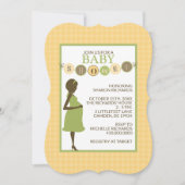 Invitation Baby shower vert et jaune (Devant)