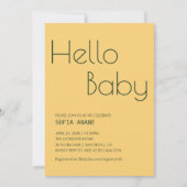 Invitation Baby shower vert et jaune propre et neutre pour le (Devant)