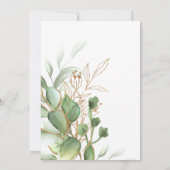 Invitation Baby shower vert et or (Dos)