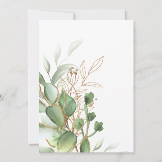 Invitation Baby shower vert et or (Dos)