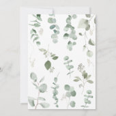 Invitation Baby shower vert Eucalyptus (Dos)
