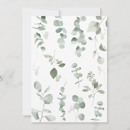 Invitation Baby shower vert Eucalyptus (Dos)