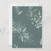 Invitation Baby shower vert Eucalyptus Botanique Sage (Dos)