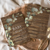 Invitation Baby shower Vert Eucalyptus Succulent Rustique