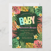 Invitation Baby shower vert Feuille Palm coloré (Devant)