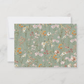 Invitation Baby shower vert Fleur sauvage  de la couche Sage (Dos)