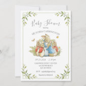 Invitation Baby shower vert lapin lapin (Devant)