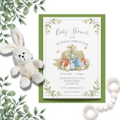 Invitation Baby shower vert lapin lapin