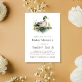 Invitation Baby shower vert Mallard Duck Sage
