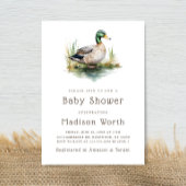 Invitation Baby shower vert Mallard Duck Sage