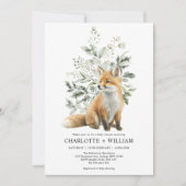 Invitation Baby shower vert minimaliste Fox Sage (Devant)