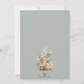 Invitation Baby shower vert minimaliste Fox Sage (Dos)