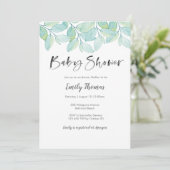 Invitation Baby shower vert - neutre pour les femm (Debout devant)