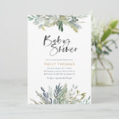 Invitation Baby shower vert - neutre pour les femm (Debout devant)