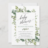 Invitation Baby shower vert neutre pour les femmes (Devant)