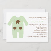 Invitation Baby shower vert neutre pour les femmes (Devant)