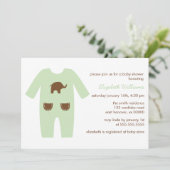 Invitation Baby shower vert neutre pour les femmes (Debout devant)
