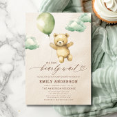 Invitation Baby shower vert neutre pour les femmes en attente