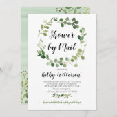 Invitation baby shower vert oh par mail (Devant / Derrière)