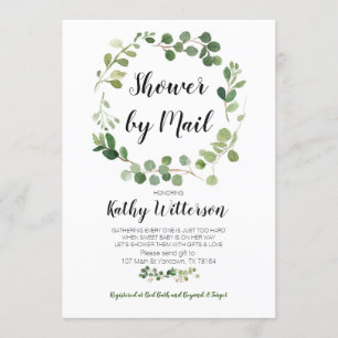 Invitation baby shower vert oh par mail