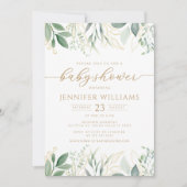 Invitation Baby shower vert or Eucalyptus (Devant)