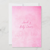 Invitation Baby shower vert rose petit Citrouille moderne (Dos)