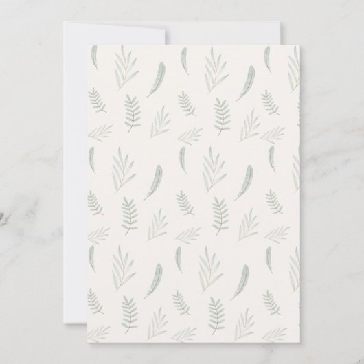 Invitation Baby shower vert Sage Boho Vêtements pour garçons (Dos)