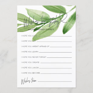 Invitation Baby shower Vert Souhaits Pour Baby Game Card