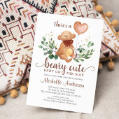 Invitation Baby shower vert Teddy Bear Beary mignon