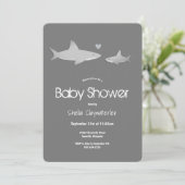 Invitation Baby shower vertical gris-dur mou (Debout devant)