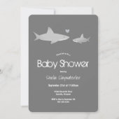 Invitation Baby shower vertical gris-dur mou (Devant)