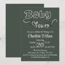 Baby-Shower Vertical Moderne Vert Foncé