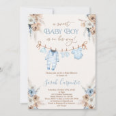 Invitation Baby shower Vêtements pour bébé garçon (Devant)