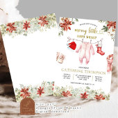 Invitation Baby shower Vêtements pour bébés roses d'hiver