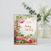 Invitation Baby shower Victorian Rose Cottage Garden (Debout devant)