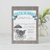 Invitation Baby shower victorien vintage (Debout devant)