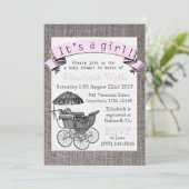 Invitation Baby shower victorien vintage (Debout devant)