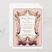 Invitation Baby shower victorienne (Devant / Derrière)
