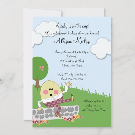 Invitation Baby shower vide (Devant)