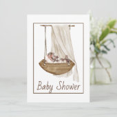 Invitation Baby shower vintage (Debout devant)
