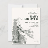 Invitation Baby shower vintage (Devant)