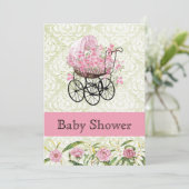 Invitation Baby shower vintage (Debout devant)